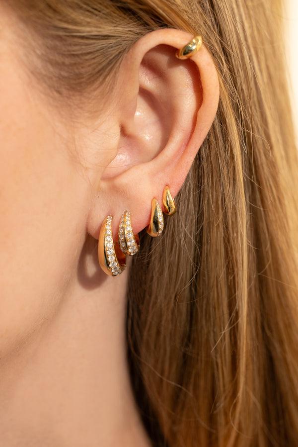 Lizzie Mandler Small Pavé Crescent Hoop