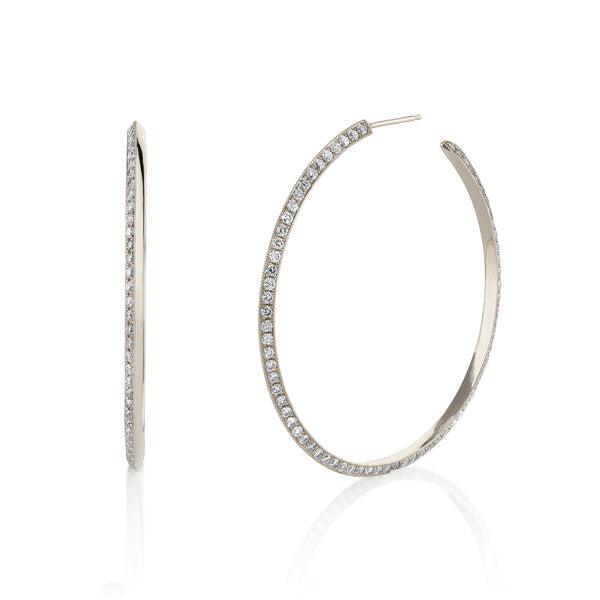 Lizzie Mandler White Diamond Knife Edge Hoops