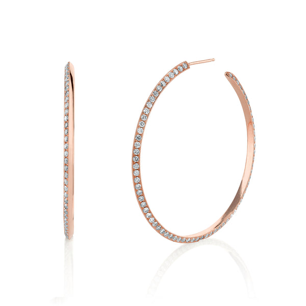 Lizzie Mandler White Diamond Knife Edge Hoops