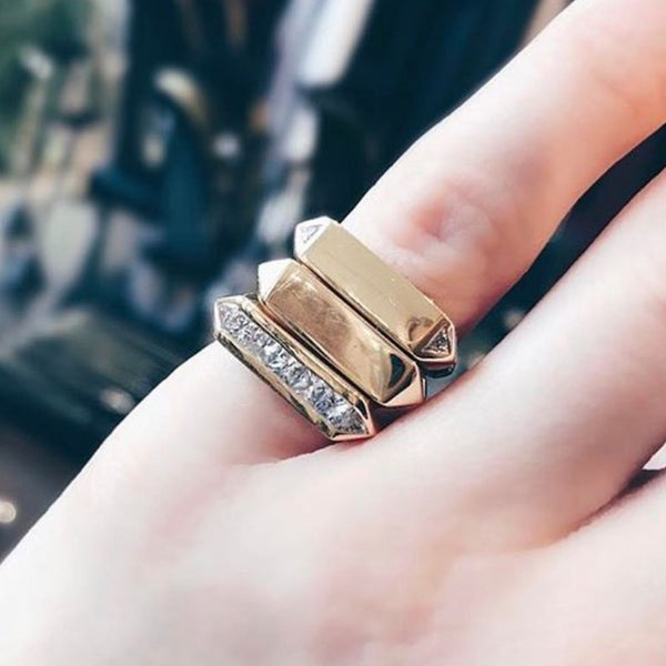 Lizzie Mandler Wide Chevron Band With Trillions