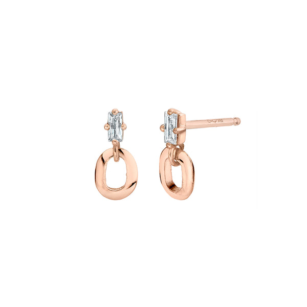 Lizzie Mandler XS Link And Baguette Studs