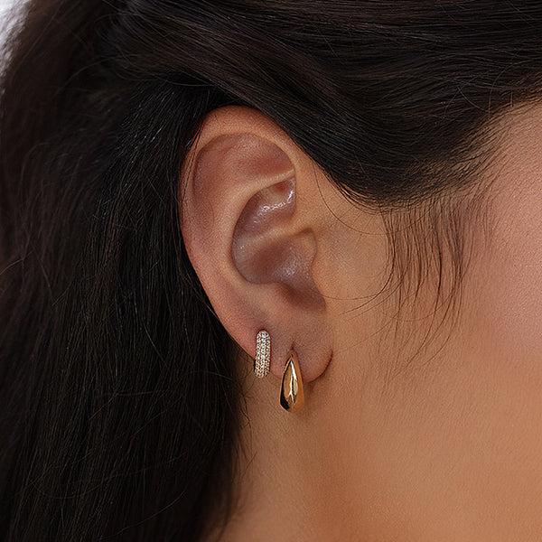 Lizzie Mandler XS Three Row White Pave Huggies