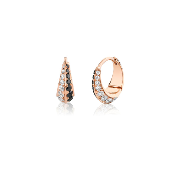Lizzie Mandler Medium Crescent Hoops With Othello Pave
