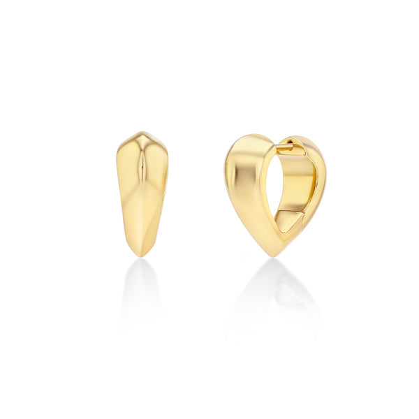 Lizzie Mandler Medium Heart Shaped Crescent Huggies