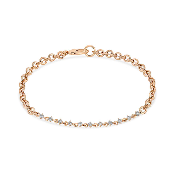 Lizzie Mandler Micro Chain Bracelet With Eclat Diamonds