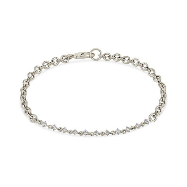 Lizzie Mandler Micro Chain Bracelet With Eclat Diamonds