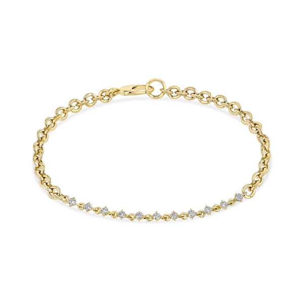 Lizzie Mandler Micro Chain Bracelet With Eclat Diamonds