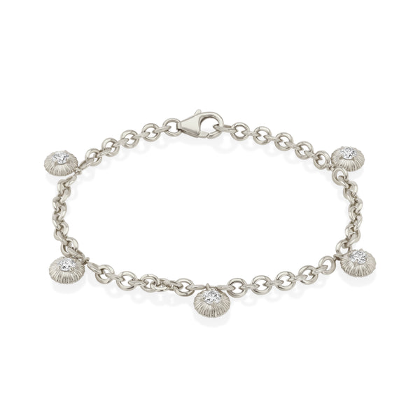 Lizzie Mandler Micro Chain Bracelet With Fluted Button Fringe