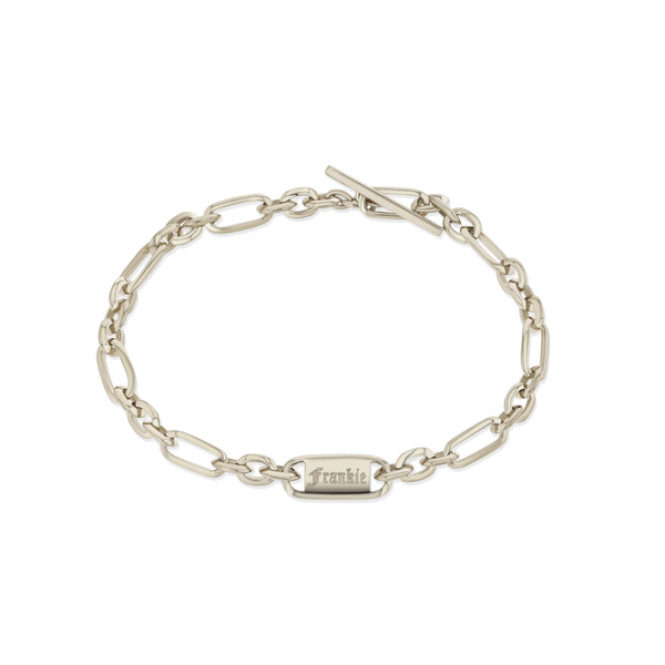 Lizzie Mandler Mini Nameplate Figaro Chain Bracelet