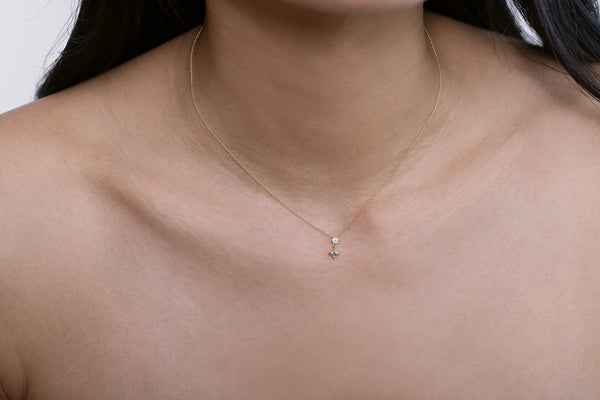 Lizzie Mandler Mix Matched Round And Carre Shape Diamond Drop Necklace