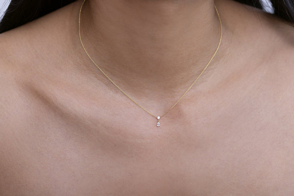 Lizzie Mandler Mix Matched Round And Pear Shape Diamond Drop Necklace