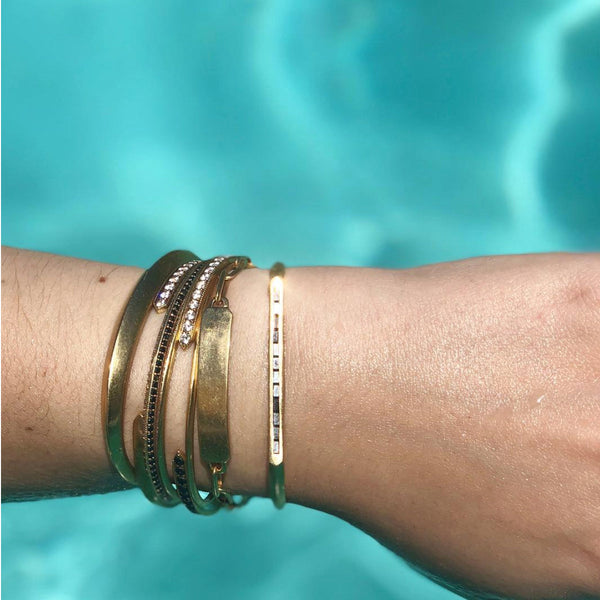 Lizzie Mandler OG ID Bracelet With Pave Diamond Toggle