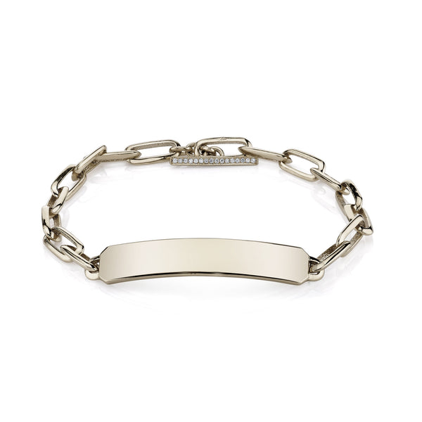 Lizzie Mandler OG ID Bracelet with Pave Diamond Toggle