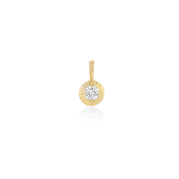 Lizzie Mandler One Of A Kind Fluted Bezel Round Diamond Charm