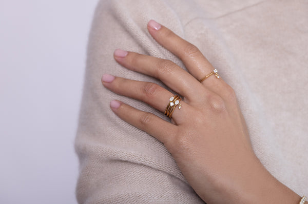 Lizzie Mandler Petite Prong-Set Fancy Diamond Knife Edge Band