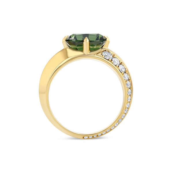 Lizzie Mandler Sapphire Crescent Ring With Flip White Diamond Pave