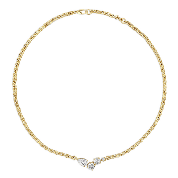 Lizzie Mandler Signature XS Link Necklace with Mixed Diamonds