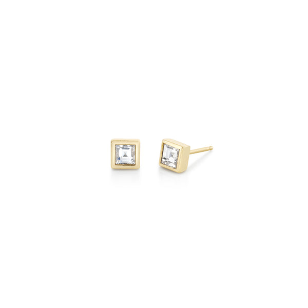 Lizzie Mandler Single Carre Diamond Bezel Solitaire Stud