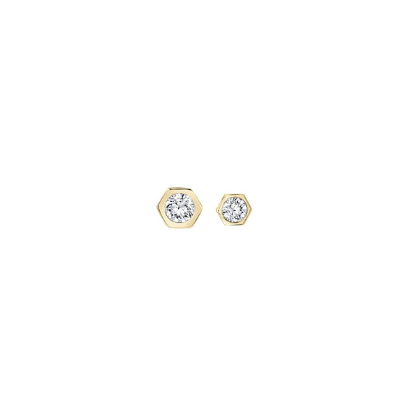 Lizzie Mandler Single Mini Round Diamond Bezel Solitaire Stud