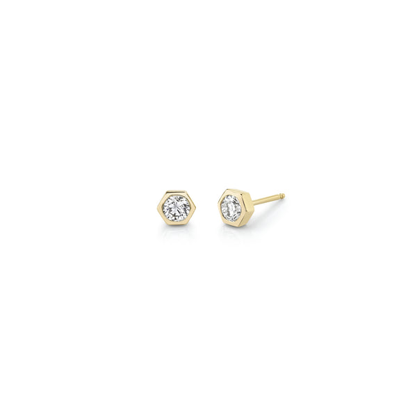 Lizzie Mandler Single Mini Round Diamond Bezel Solitaire Stud
