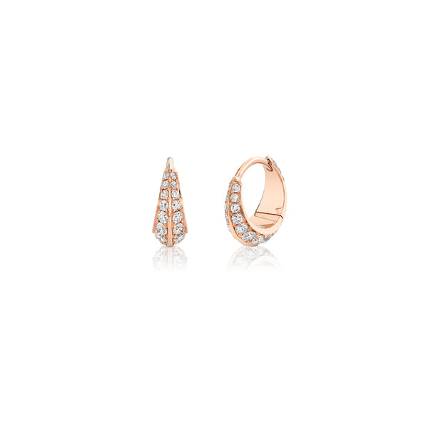 Lizzie Mandler Small Crescent Hoops With Double Sided Pave