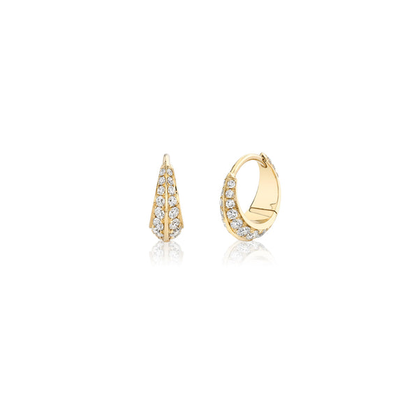 Lizzie Mandler Small Crescent Hoops with Double Sided Pave