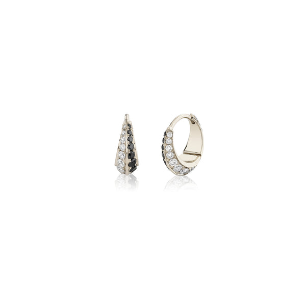 Lizzie Mandler Small Crescent Hoops With Othello Pave