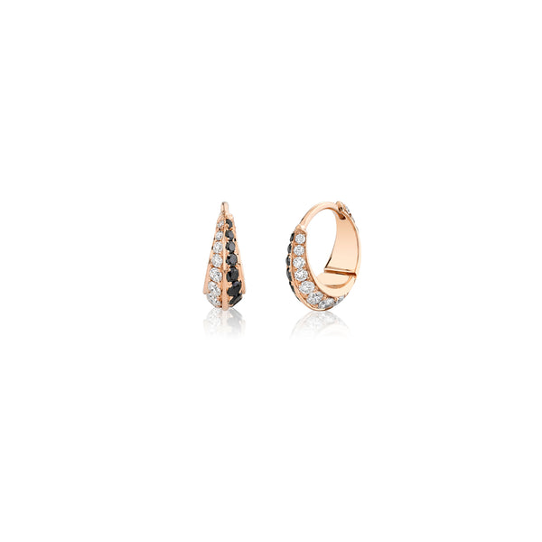 Lizzie Mandler Small Crescent Hoops With Othello Pave