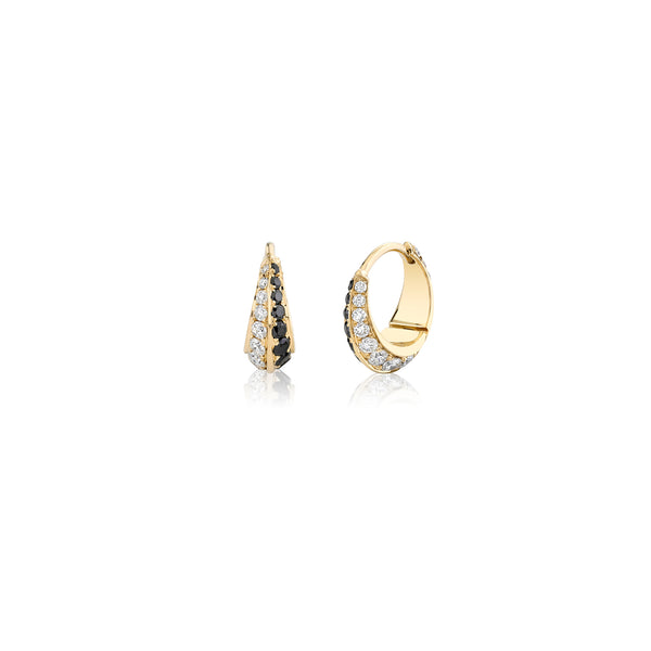 Lizzie Mandler Small Crescent Hoops with Othello Pave