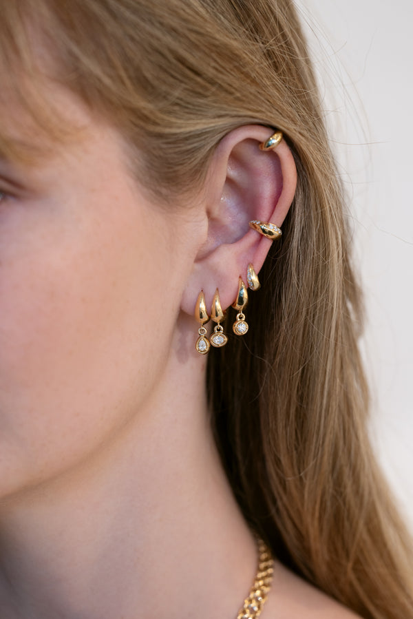 Lizzie Mandler Small Crescent With Round Diamond Bezel Dangle