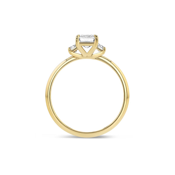 Lizzie Mandler Three Stone Setting With Signature Knife Edge Band