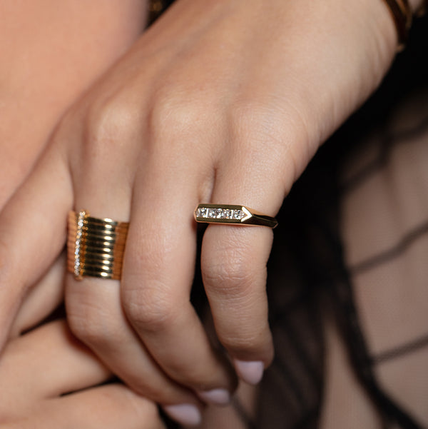 Lizzie Mandler Trillion And Princess Wide Chevron Band