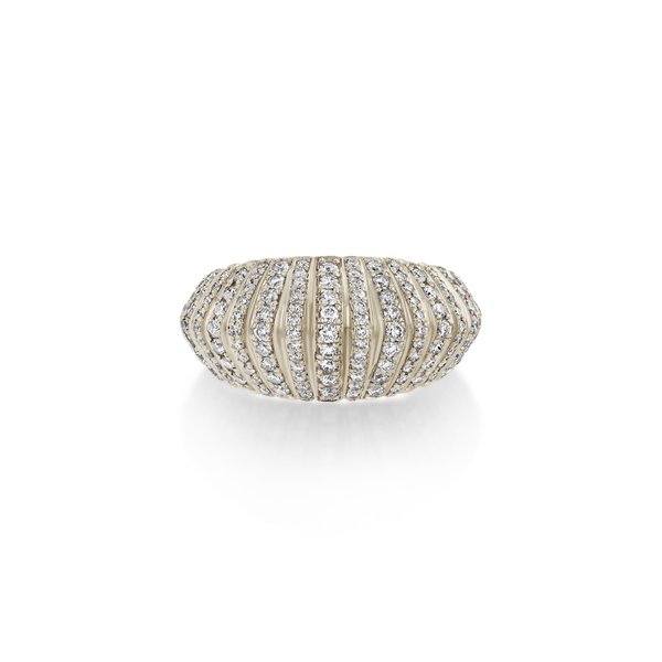 Lizzie Mandler XL Fluted Crescent Ring With Full Pavé