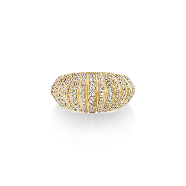 Lizzie Mandler XL Fluted Crescent Ring with Full Pavé