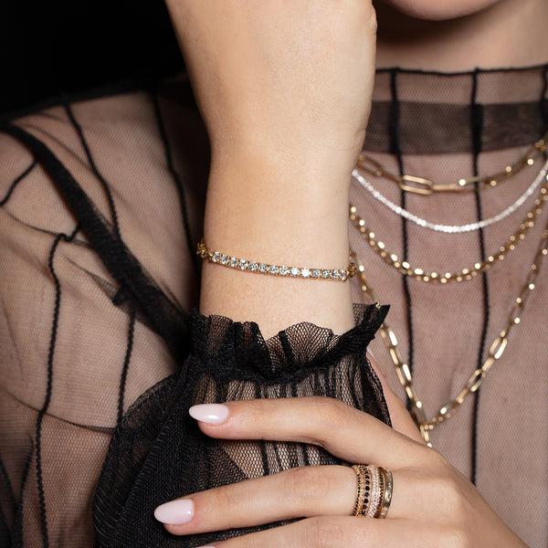 Lizzie Mandler XS Knife Edge And Tennis Link Bracelet