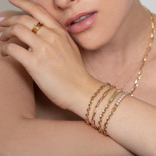 Lizzie Mandler XS Knife Edge And Tennis Link Bracelet