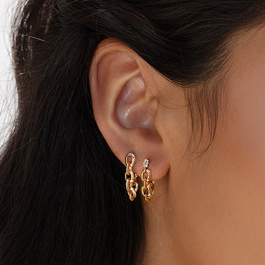 Lizzie Mandler XS Knife Edge Oval Link Chain Huggies