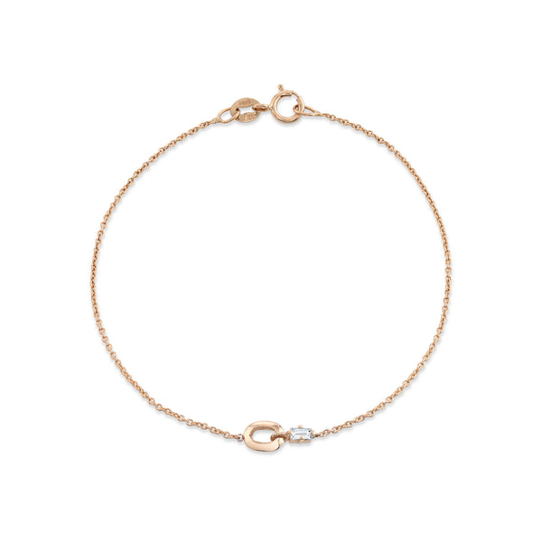 Lizzie Mandler XS Link And Diamond Baguette Bracelet