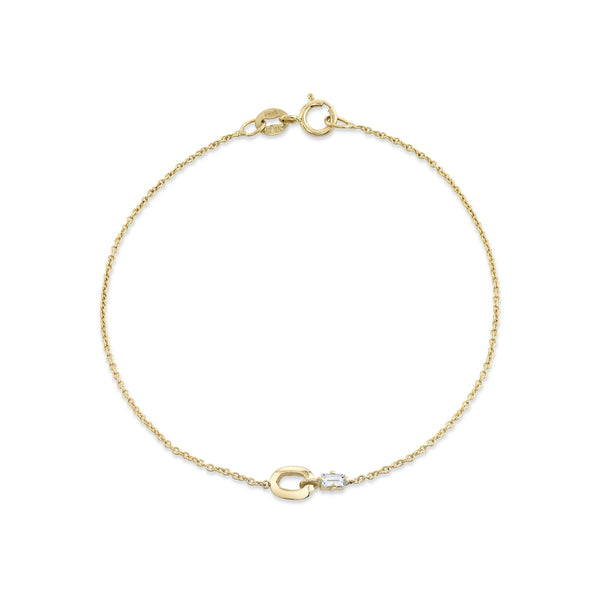 Lizzie Mandler XS Link and Diamond Baguette Bracelet