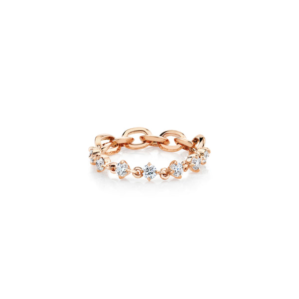 Lizzie Mandler XS Link And Eclat Diamond Chain Ring