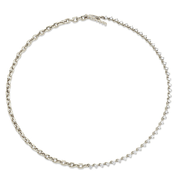 Lizzie Mandler XS Link And Eclat Diamond Tennis Necklace