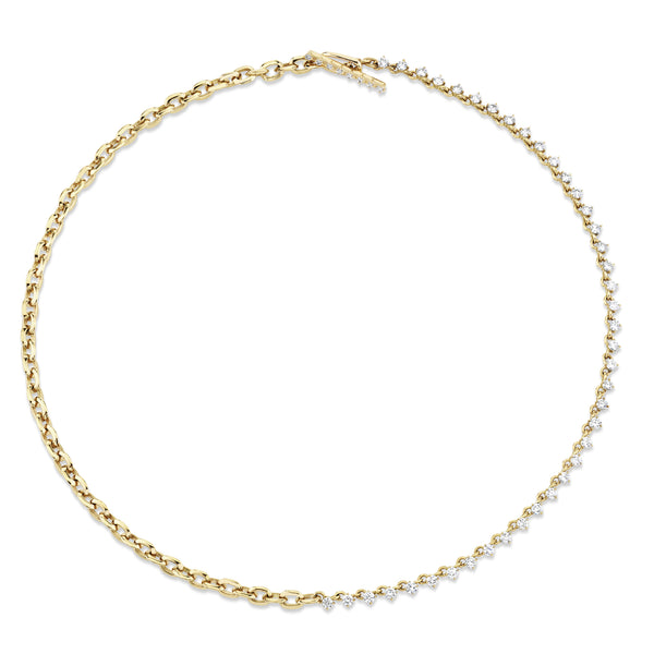 Lizzie Mandler XS Link and Eclat Diamond Tennis Necklace