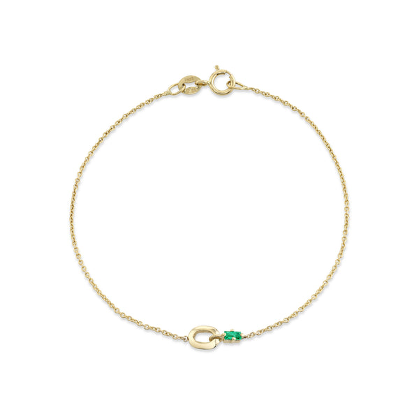 Lizzie Mandler XS Link and Emerald Baguette Bracelet