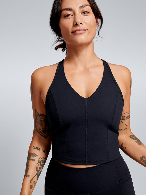 lndr FEMME FATALE RECYCLED Longline Bra Black Black