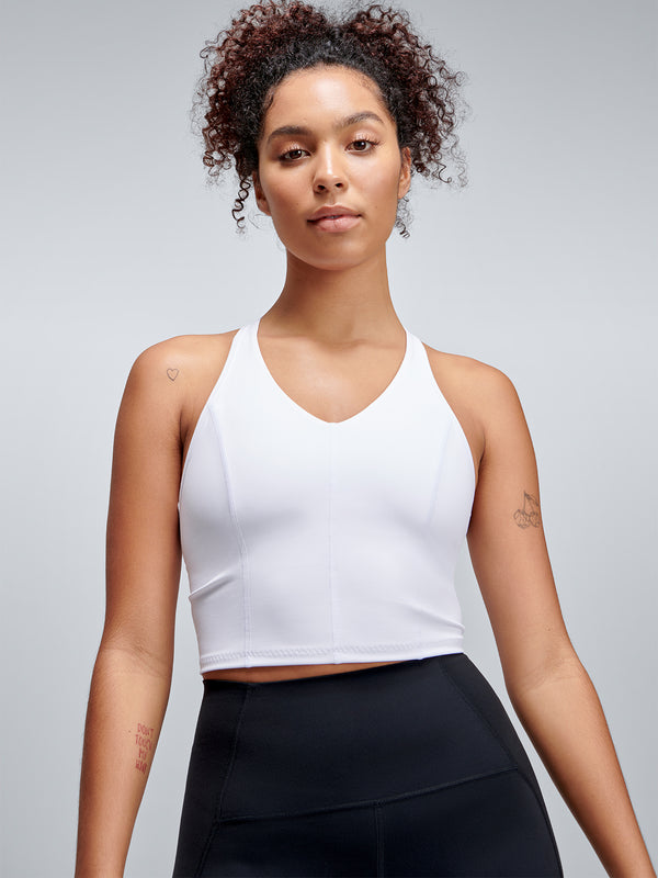 lndr FEMME FATALE RECYCLED Longline Bra White White