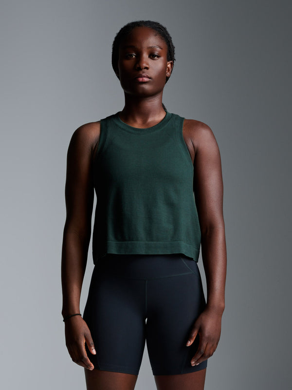 lndr Here Today Crop Tank Dark Green
