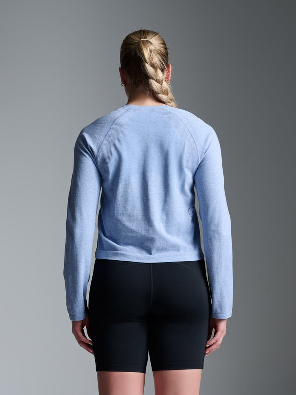 Lndr Here Today LS Crop Blue Marl
