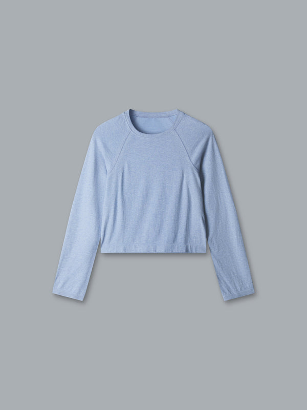 Lndr Here Today LS Crop Blue Marl