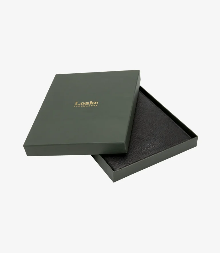 Loake A5 Refillable Notepad & Pen Set Black Grain Calf Leather