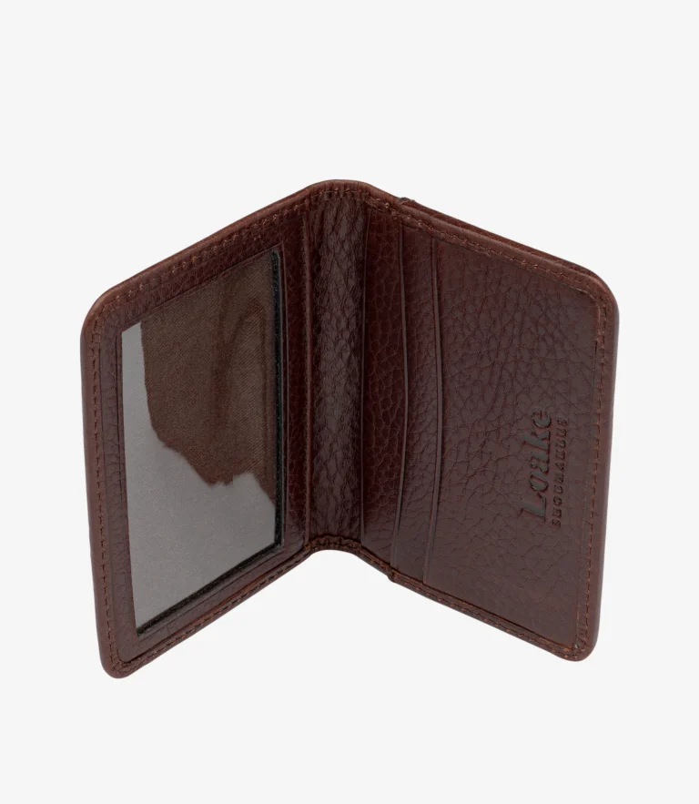 Loake Fenchurch Card Holder Dark Brown Grain Calf Leather